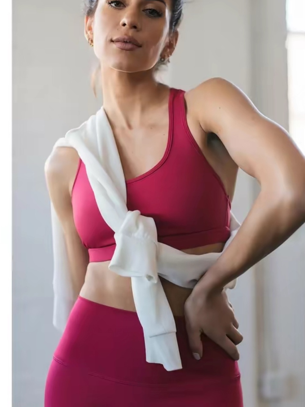 Savvi Ember Bra Women’s Racerback Sports Bra - Peony Pink xl nwt
